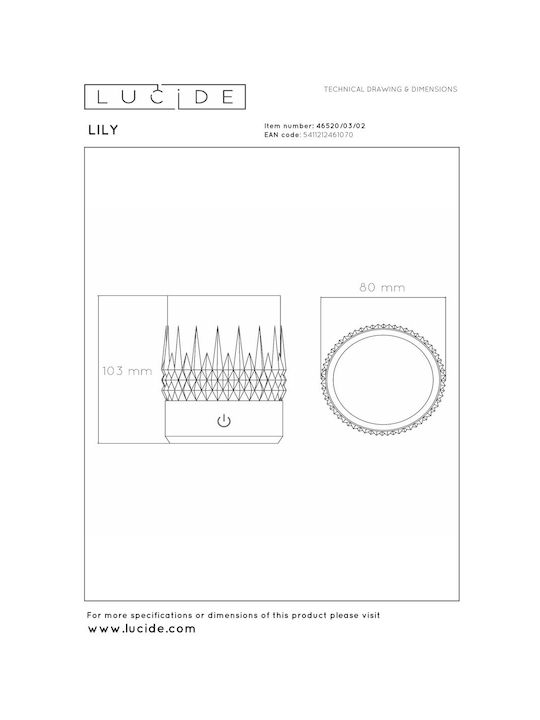 Lucide Lightning Lily Lustră Decorativă Auriu
