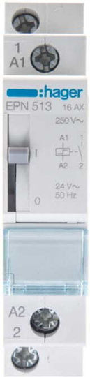 Hager 1NO 24VAC/12VDC Phase 1-Pole Latching Relay 16A 24V