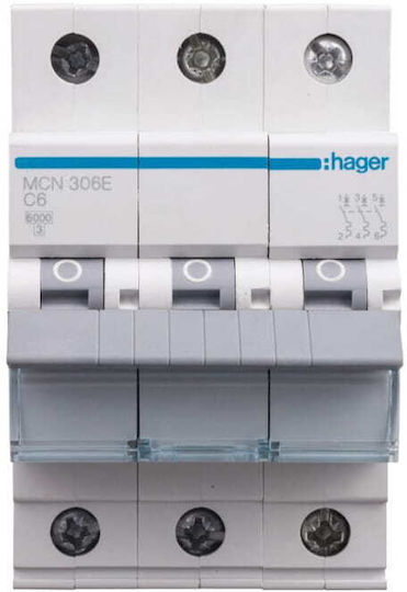 Hager Relee de Fază 6A Tripolar cu Tensiune 400V