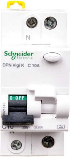 Schneider Electric Ρελέ Ράγας Διαρροής 10A Διπολικό με Τάση 230V
