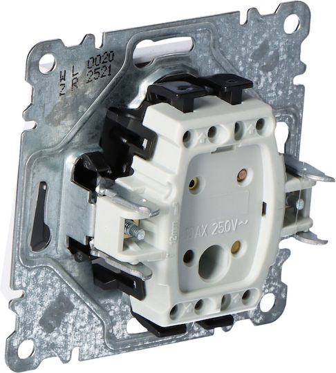Hager Lumina 2 Waterproof Recessed Wall Switch Double without Frame Aller Retour White