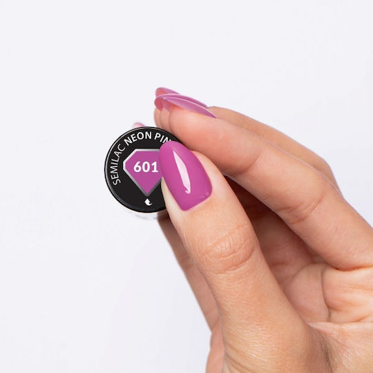 Semilac Semi-permanent varnish 601 Neon Pink Punch 7 Ml