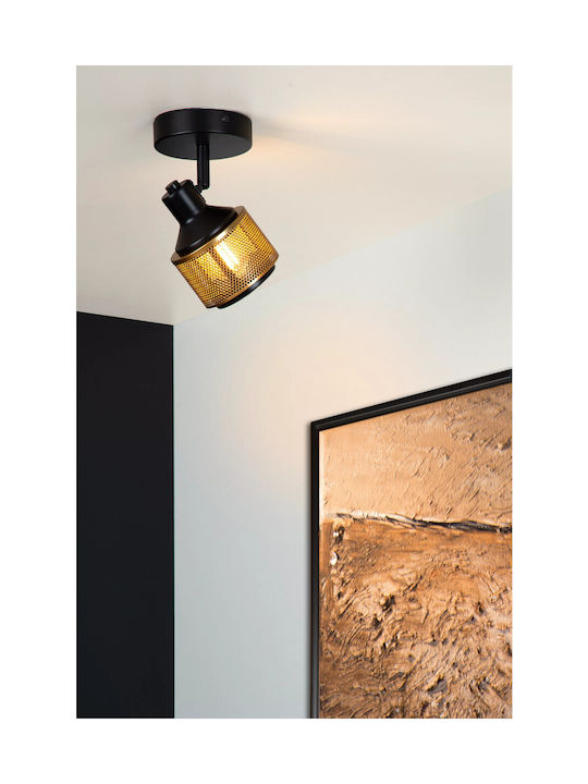 Lucide Lightning Rafa Single Spot with Socket E14 in Black Color