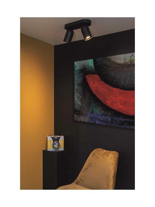 Lucide Lightning Punch Dublu LED Spot în Culoare Negru