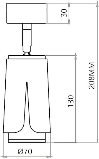 Eko Light Single Spot with Socket GU10 in White Color