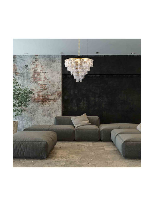 Eko Light Kronleuchter 6xE14 mit Kristallen Gold