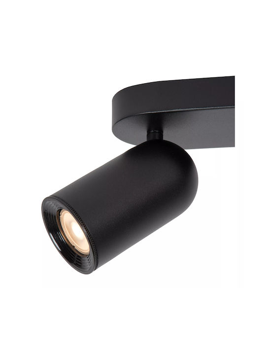 Lucide Lightning Punch Spot mit 4 Lichtern in Schwarz Farbe