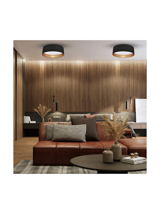 Eko Light Πλαφονιέρα Οροφής Μαύρη με Ενσωματωμένο LED