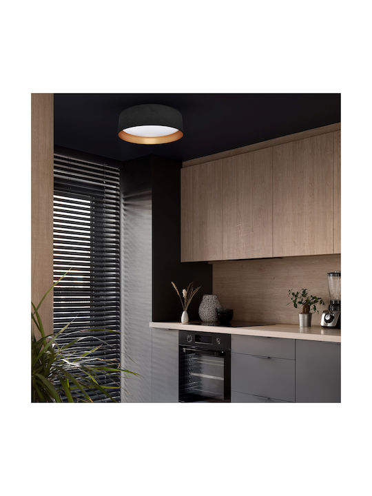Eko Light Πλαφονιέρα Οροφής Μαύρη με Ενσωματωμένο LED