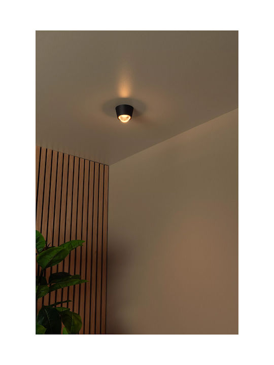 Lucide Lightning Rigon Πλαφονιέρα Οροφής Μαύρη με Ενσωματωμένο LED