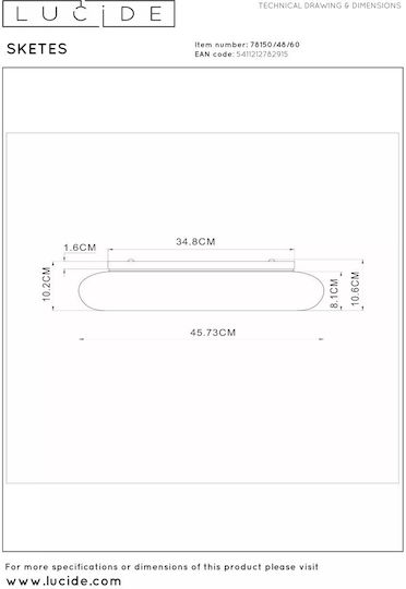 Lucide Lightning Sketes Πλαφονιέρα Οροφής με Ενσωματωμένο LED