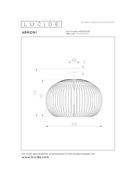 Lucide Lightning Armoni Πλαφονιέρα Lucide Lightning Armoni Πλαφονιέρα