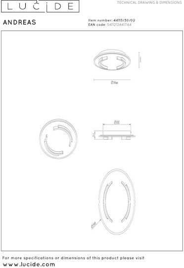 Lucide Lightning Φωτιστικό Πλαφονιέρα Οροφής 39.6εκ. Κίτρινη με Ενσωματωμένο LED