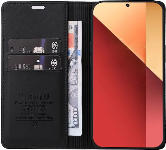 Yikatu Book Synthetic Leather / Silicone Black (Redmi Note 14S)