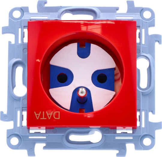 Kontakt-simon Single Plug Socket Date Power Key 16a Red Cgd1.01/22