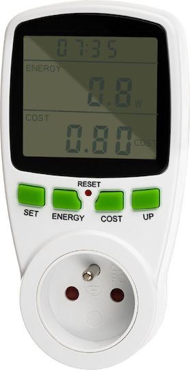 Energy Meter Socket Idealstore Saveenergy Digital Energy Consumption Setting Cost Kwh Setting Consumption Monitoring Large Display Energy Consumption Scheduling Maximum Power 3680 W Color White