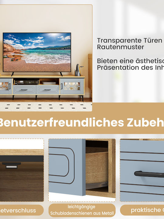 Stand TV Albastru Bambus L180.5xA35xÎ46cm