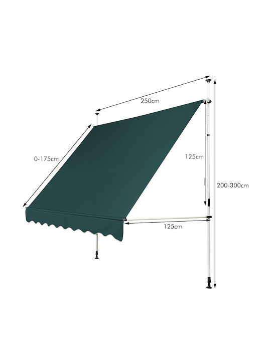 Costway Cort Terasă Verde x2m
