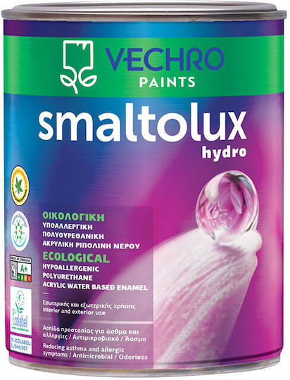 Vechro Ριπολίνη Οικολογική Νερού Smaltolux Hydro 0.75lt Λευκό Βελουτέ