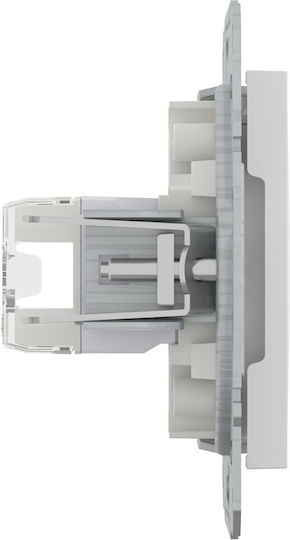 Schneider Electric Asfora Μονή Πρίζα Δικτύου RJ45 χωρίς Πλαίσιο σε Λευκό Χρώμα EPH4300721