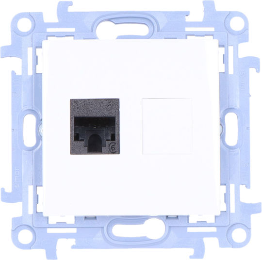 Kontakt-Simon Single Network Socket RJ45 Without Frame in White Color C61.01/11