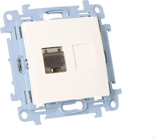 Kontakt-Simon Single Network Socket RJ45 Without Frame in White Color C61E.01/11