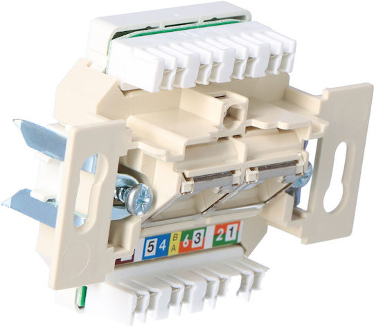 Hager Uae Διπλή Πρίζα Δικτύου RJ45 Τύπου Cat5e 534576
