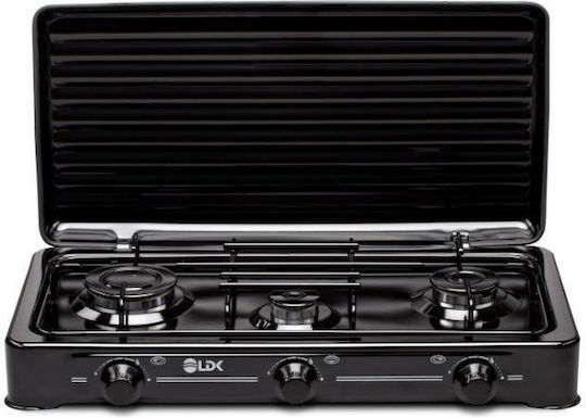 LDK Living Outdoors Amorfo Liquid Gas Countertop Triple Burner Black