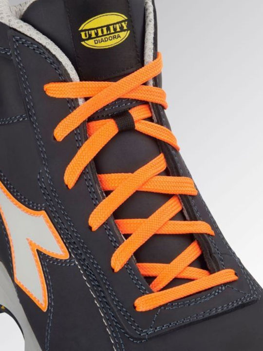 Utility Diadora Waterproof Safety Boot Dark Navy Orange Fluo Glove Mds Mid S3s Fo Hro Sr En Iso 20345:2022 181134