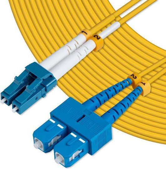 Microconnect Καλώδιο Οπτικής Ίνας LC/UPC-SC/UPC 5m Κίτρινο