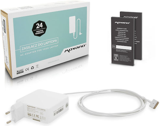 Movano MAGSAFE 2 Φορτιστής Laptop 60W για Apple με Αντάπτορα Τροφοδοσίας