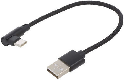 Cablexpert Angle (90°) / Braided USB 2.0 Cable USB-C male - USB-A Μαύρο 0.2m CC-USB2-AMCML-0.2M