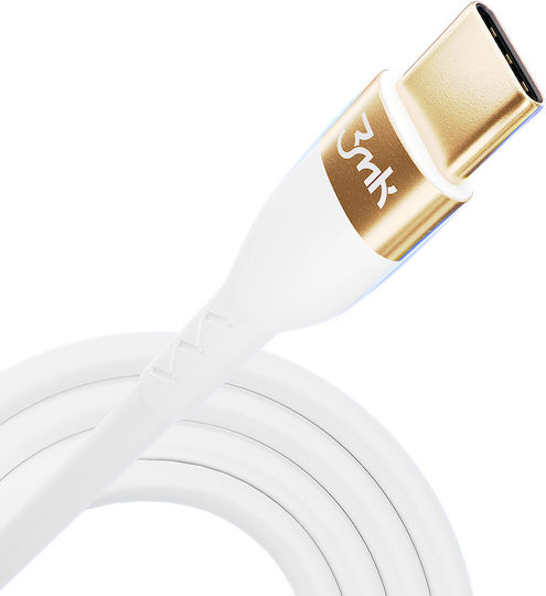 3MK Cablu HyperSilicone USB 2.0 USB-C Masculin - USB-C 100W Alb 2m 3MK4022