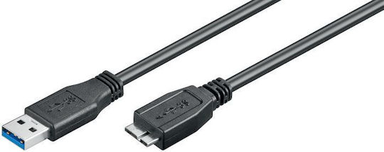 Microconnect Regular USB 3.0 to micro USB Cable Μαύρο 1m (USB3.0AB1MICRO)