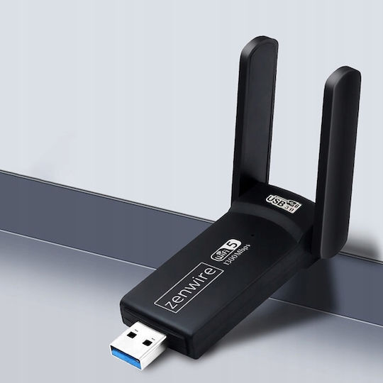 Zenwire Αντάπτορας Δικτύου USB με Ασύρματη Σύνδεση Wi-Fi 1300Mbps