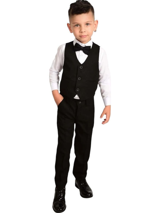 TakTakBaby Baptism Suit with Vest for Boys Black 5 Pieces