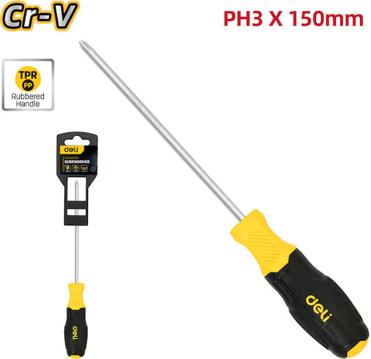 Deli Magnetic Long Screwdriver with Length 150mm