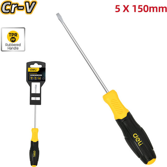 Deli Magnetic Long Screwdriver Straight Size 5x150mm