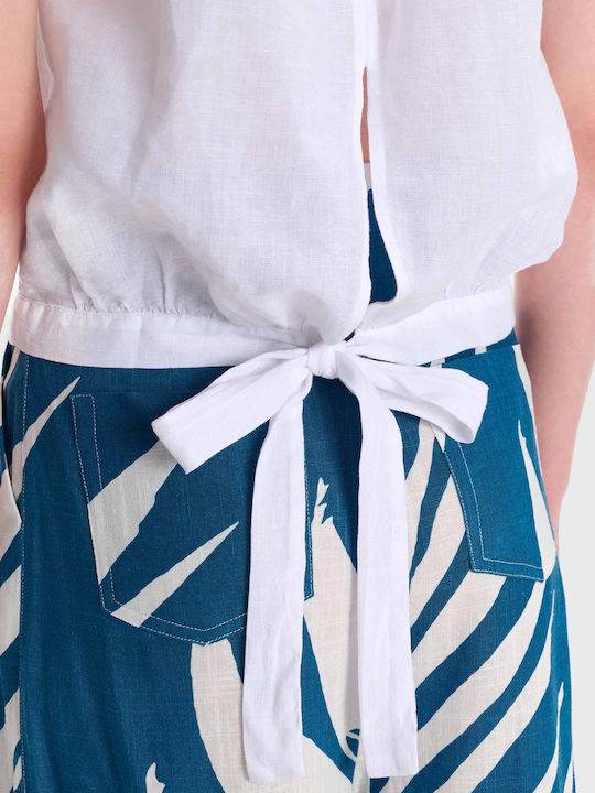 Women's Summer Blouse Cotton White