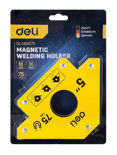 Deli DL-HDW75 Γωνία Συγκόλλησης με Μαγνητική Ικανότητα 34kg & Γωνίες 45° / 90° / 135°