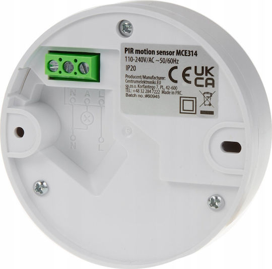 Maclean Energy Wired Infrared Motion Sensor with 6m Range