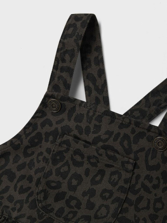 Παιδικό Φόρεμα Αμάνικο Animal Print Καφέ, Μαύρο