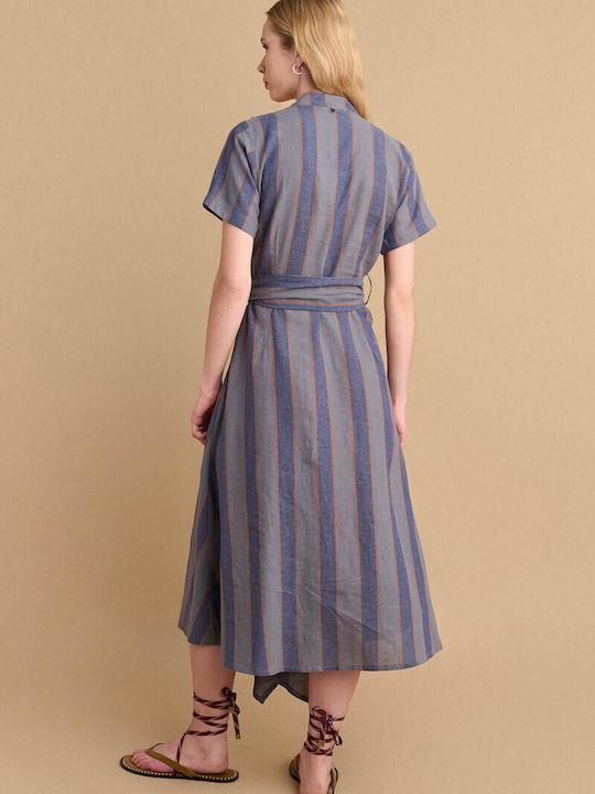 Καλοκαιρινό Maxi Φόρεμα Κρουαζέ Blue