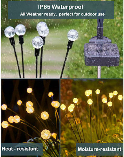 Garden waterproof Spiked Solar Light Ball Warm White with Photocell