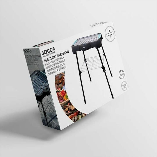 Jocca Επιδαπέδια Ηλεκτρική Ψησταριά Σχάρας 2000W με Ρυθμιζόμενο Θερμοστάτη 24.5x24.5εκ.
