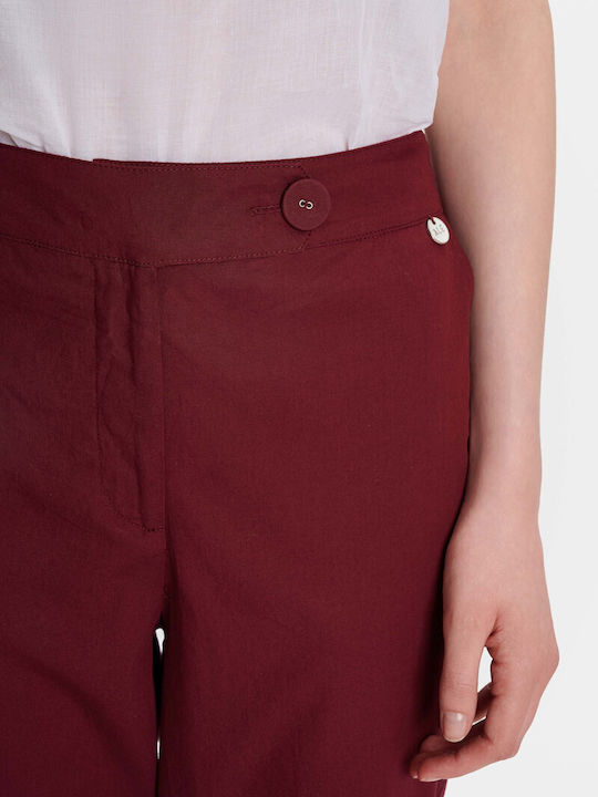 Women's Fabric Trousers Red