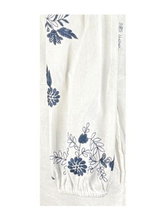 Καλοκαιρινό Midi Φόρεμα White/blue