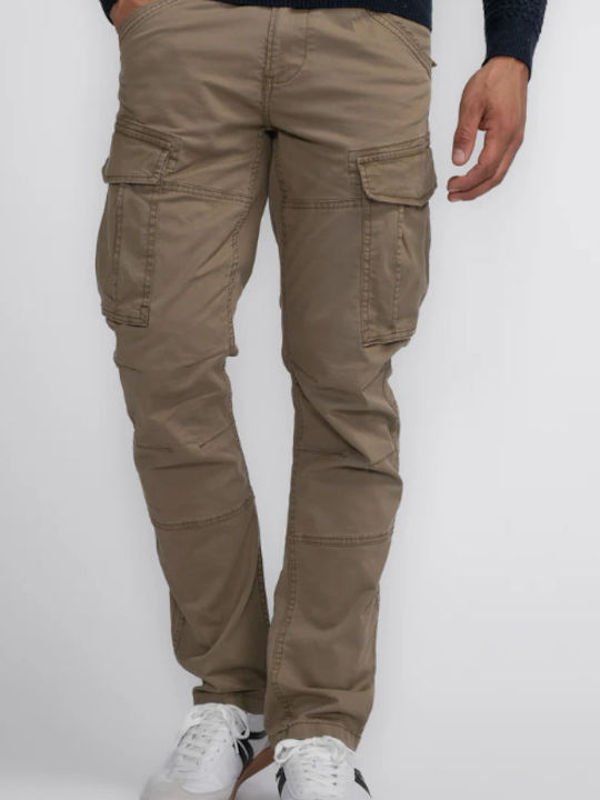 Trousers Cargo Elastic in Regular Fit Beige