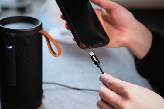 Savio USB 2.0 Cable USB-C male - 3.5mm Black 1m