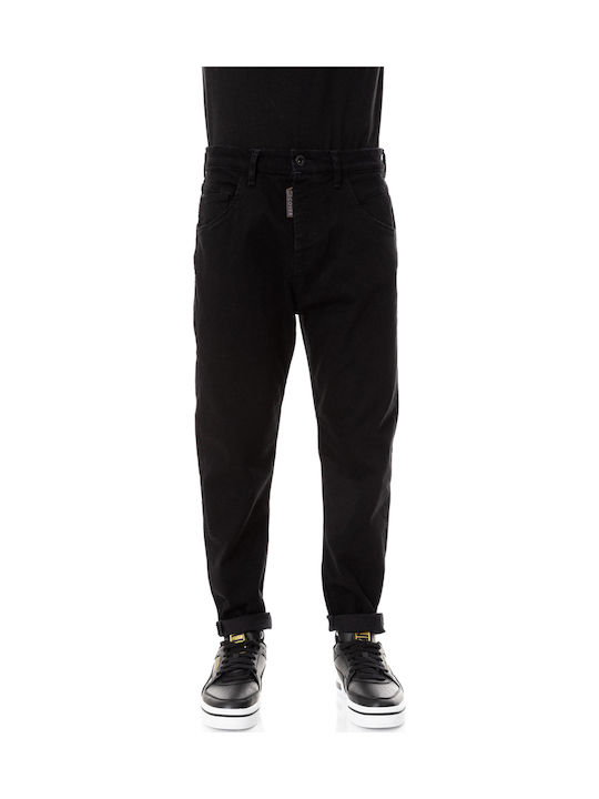Monaco Men's Elastic Jeans Pants with Loose Fit Black